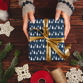 Blaue Winterbäume Geschenkpapier