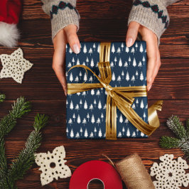 Blaue Winterbäume Geschenkpapier