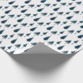 Blaue Winterbäume Geschenkpapier (Ecke)