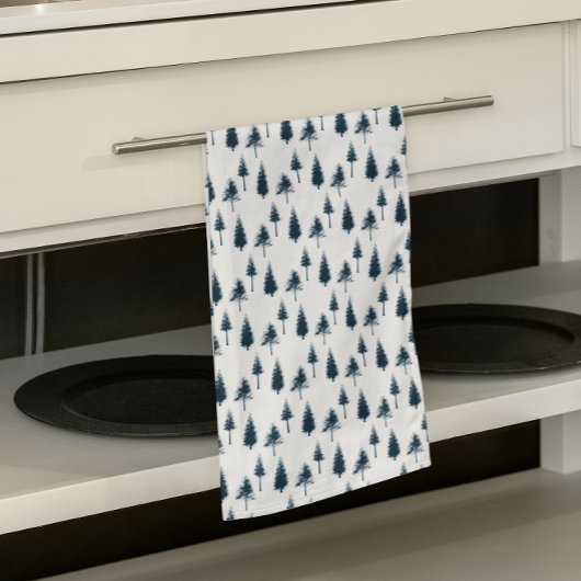 Blaue Winterbäume Geschirrtuch