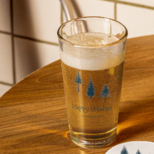 Blaue Winterbäume Glas