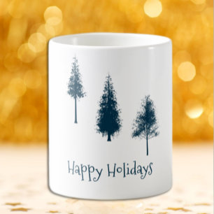 Blaue Winterbäume Kaffeetasse
