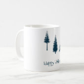 Blaue Winterbäume Kaffeetasse (Vorderseite Links)