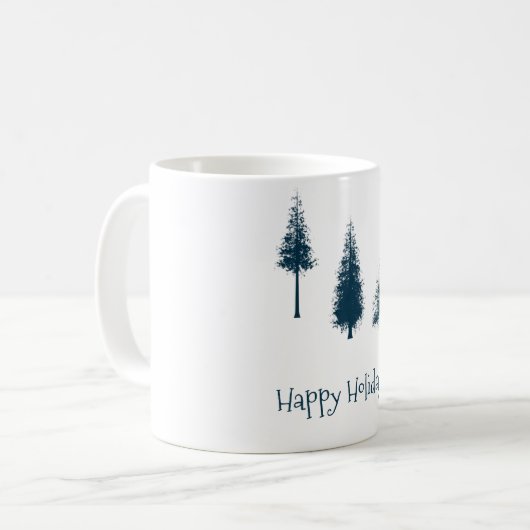 Blaue Winterbäume Kaffeetasse (Vorderseite Links)