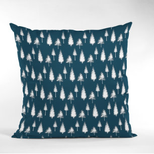 Blaue Winterbäume Kissen