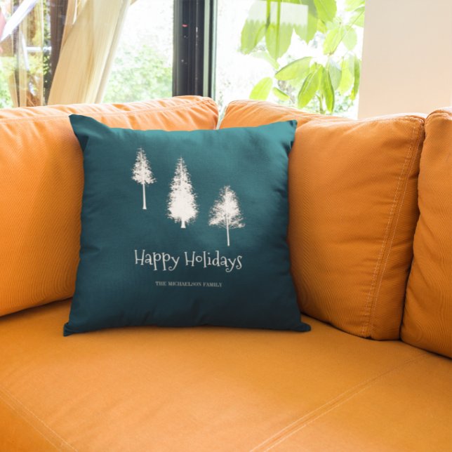 Blaue Winterbäume Kissen (Von Creator hochgeladen)