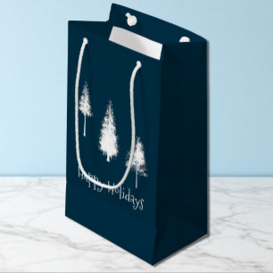 Blaue Winterbäume Kleine Geschenktüte