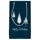 Blaue Winterbäume Kleine Geschenktüte (Vorderseite)