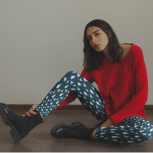 Blaue Winterbäume Leggings