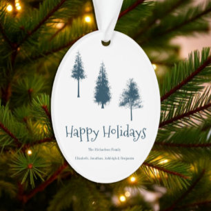 Blaue Winterbäume Ornament