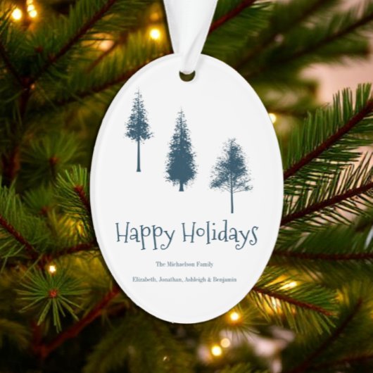 Blaue Winterbäume Ornament