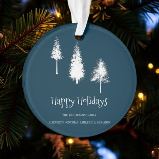 Blaue Winterbäume Ornament