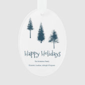 Blaue Winterbäume Ornament (Vorderseite)