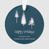 Blaue Winterbäume Ornament (Vorderseite)