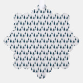 Blaue Winterbäume Ornament Karte (Rückseite)