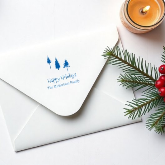 Blaue Winterbäume Permastempel