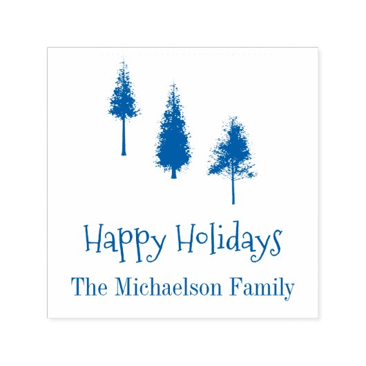 Blaue Winterbäume Permastempel (Design)