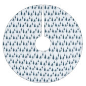 Blaue Winterbäume Polyester Weihnachtsbaumdecke (Vorderseite)