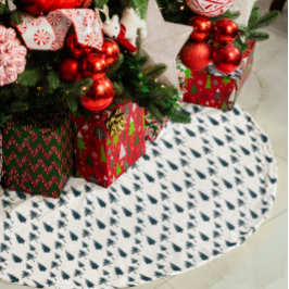 Blaue Winterbäume Polyester Weihnachtsbaumdecke