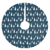 Blaue Winterbäume Polyester Weihnachtsbaumdecke (Vorderseite)