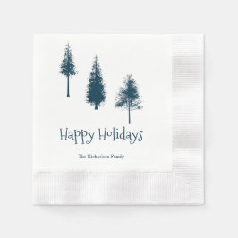 Blaue Winterbäume Serviette