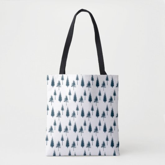 Blaue Winterbäume Tasche (Vorderseite)