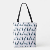 Blaue Winterbäume Tasche (Rückseite)