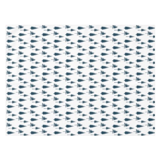 Blaue Winterbäume Tischdecke (Vorderseite (Horizontal))