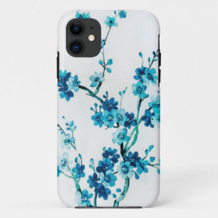 Blaue Winterblumen Aquarell   Maßanfertigung Case-Mate iPhone Hülle