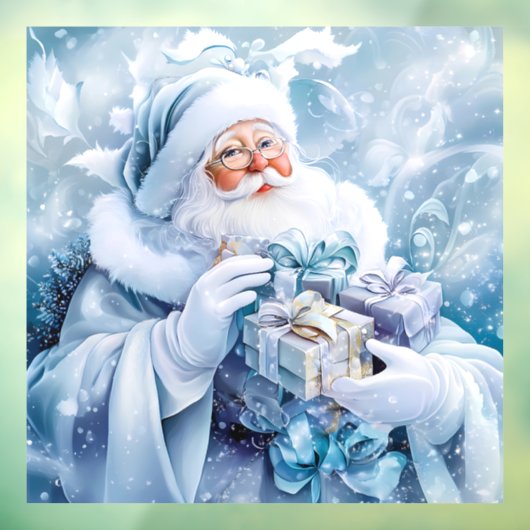 Blaue Winterfensterklammer Fensteraufkleber (Blatt 3)