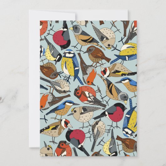 Blaue Wintergartenvögel Feiertagskarte (Vorderseite)