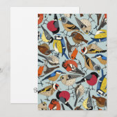 Blaue Wintergartenvögel Feiertagskarte (Vorne/Hinten)