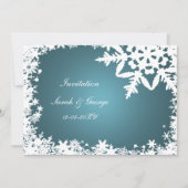 Blaue Winterhochzeit Einladungskarten (Vorderseite)