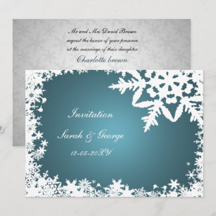 Blaue Winterhochzeit Einladungskarten
