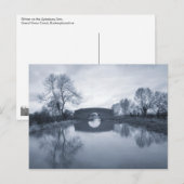 Blaue Winterkanallandschaft Postkarte (Vorne/Hinten)