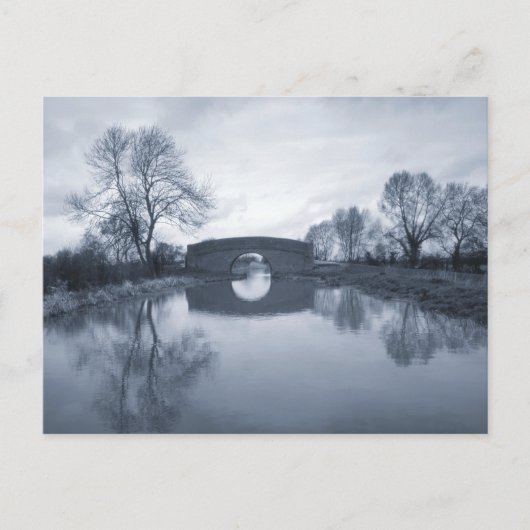 Blaue Winterkanallandschaft Postkarte (Vorderseite)