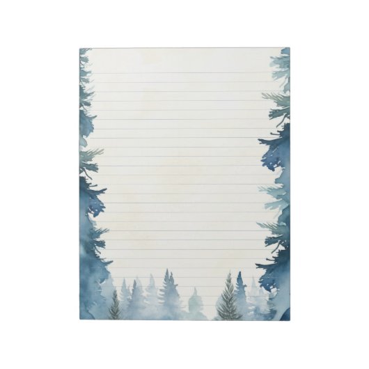 Blaue Winterkiefern mit Notizblock (Rotiert)