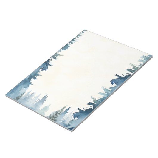 Blaue Winterkiefern schlicht Notizblock (angewinkelt)