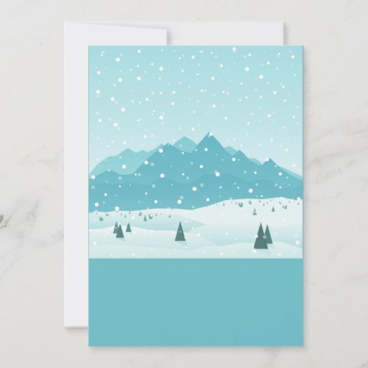 Blaue Winterlandschaft Blaue Überraschung 50. Gebu Einladung (Rückseite)