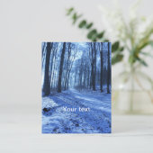 Blaue Winterlandschaft Postkarte (Stehend Vorderseite)