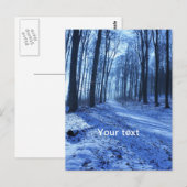 Blaue Winterlandschaft Postkarte (Vorne/Hinten)