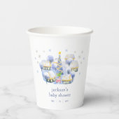 Blaue Winternacht-Schneebaby-Party Pappbecher (Rückseite)