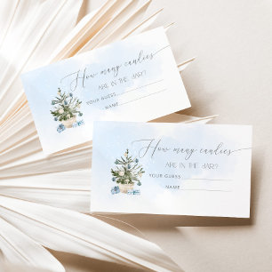 Blaue Winterräte wie viele Bonbons Begleitkarte