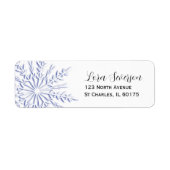 Blaue Winterschneeflocke auf weißer Rücksendeadres (Vorne)