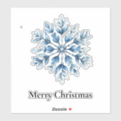 Blaue Winterschneeflocke Aufkleber (Blatt)