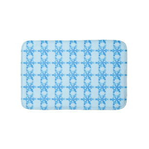 Blaue Winterschneeflocke Badematte