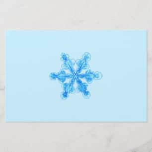 Blaue Winterschneeflocke Briefpapier