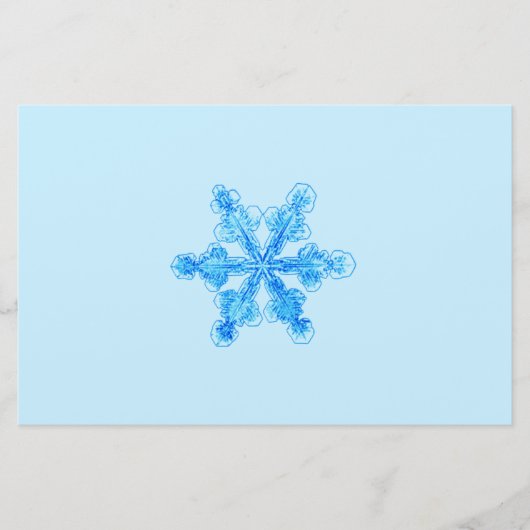 Blaue Winterschneeflocke Briefpapier (Vorderseite)