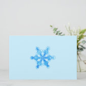 Blaue Winterschneeflocke Briefpapier (Stehend Vorderseite)