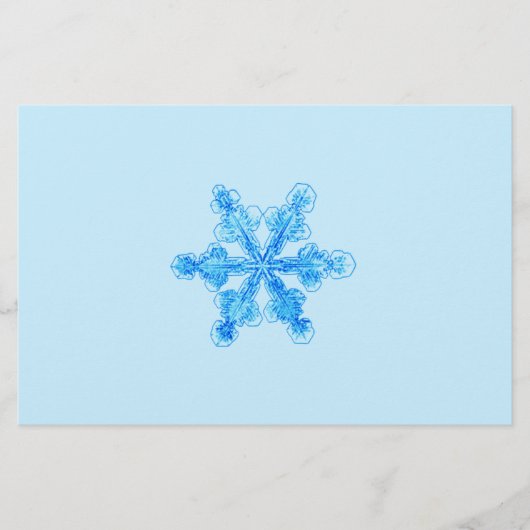 Blaue Winterschneeflocke Briefpapier (Vorderseite)